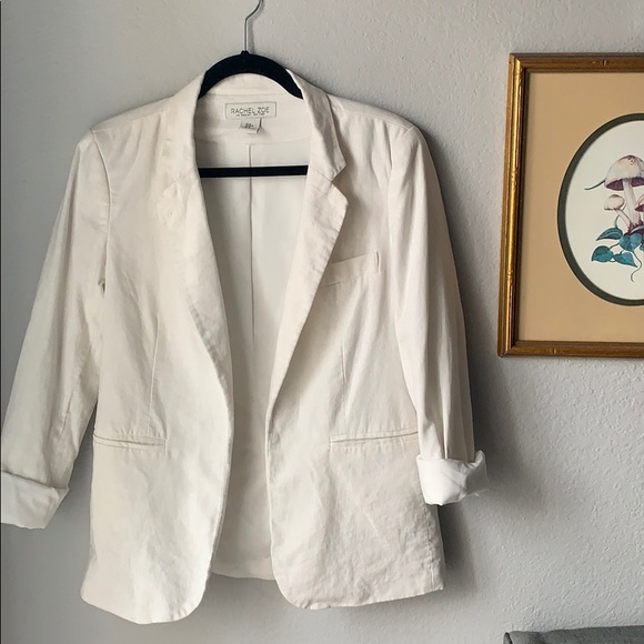 Rachel Zoe Jackets & Blazers - Rachel Zoe White Linen Cotton Blend Casual Blazer